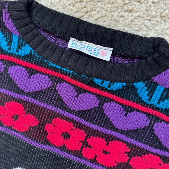 Vintage 80s goose striped pullover sweater - Picture 4 of 4